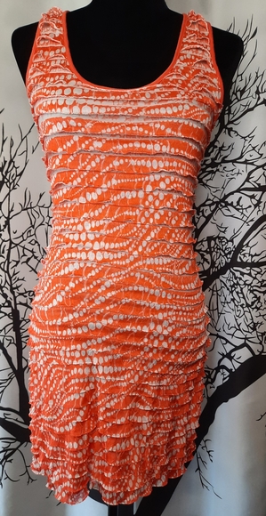 Charlotte Russe Orange Ruffle Midi Dress